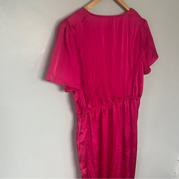 SHEIN Women's Satin Wrap dress - Deep Pink - Picture 6 of 10